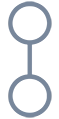 icon of two circles with a line connecting them all in vertical alignment